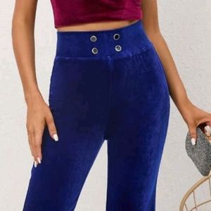 💕 SHEIN High Waist Velvet Flare Leg Pants